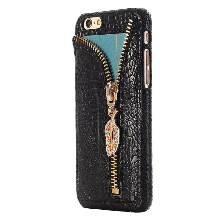 For iPhone 6 & 6s Snake Skin Texture Zipper Leather Case with Card Slots