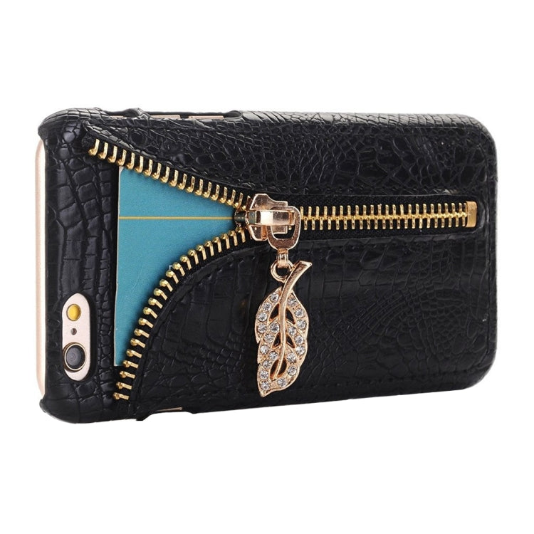 For iPhone 6 & 6s Snake Skin Texture Zipper Leather Case with Card Slots