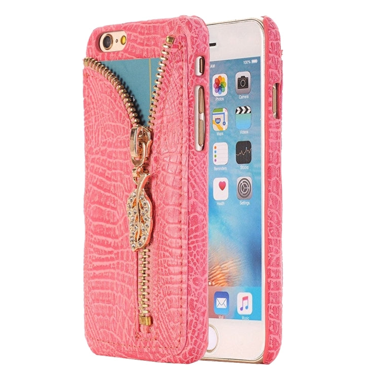 For iPhone 6 & 6s Snake Skin Texture Zipper Leather Case with Card Slots