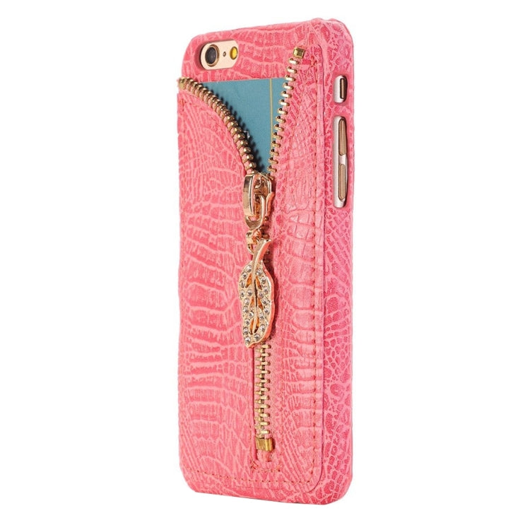 For iPhone 6 & 6s Snake Skin Texture Zipper Leather Case with Card Slots