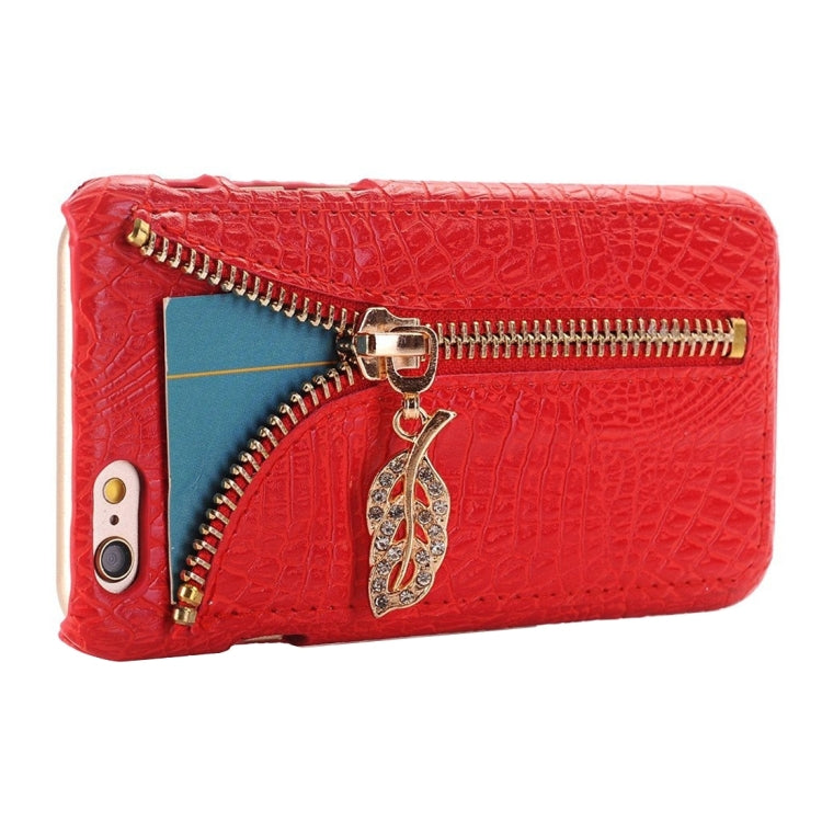 For iPhone 6 & 6s Snake Skin Texture Zipper Leather Case with Card Slots