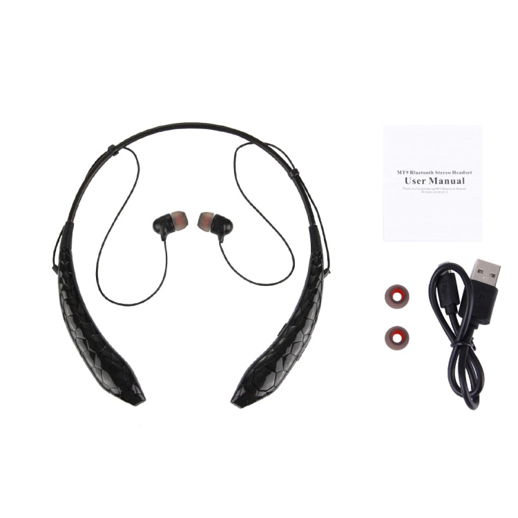 MT9 High Quality Stereo Wireless Neck Sports Bluetooth Earphone In-ear Headphone for iPhone & Android Smart Phones or Other Bluetooth Audio Devices, Support Hands-free Calls, Bluetooth Distance: 10m
