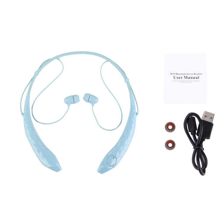 MT9 High Quality Stereo Wireless Neck Sports Bluetooth Earphone In-ear Headphone for iPhone & Android Smart Phones or Other Bluetooth Audio Devices, Support Hands-free Calls, Bluetooth Distance: 10m