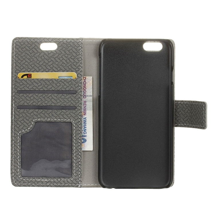 For iPhone 6 & 6s Weaving Texture Horizontal Flip PU Leather Case with Magnetic Buckle & Holder & Card Slots & Wallet & Photo Frame
