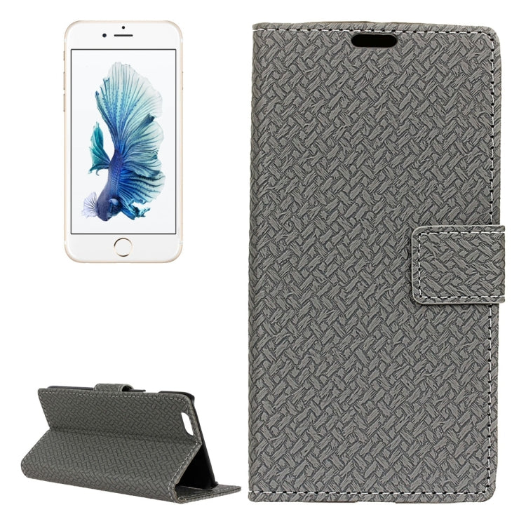 For iPhone 6 & 6s Weaving Texture Horizontal Flip PU Leather Case with Magnetic Buckle & Holder & Card Slots & Wallet & Photo Frame