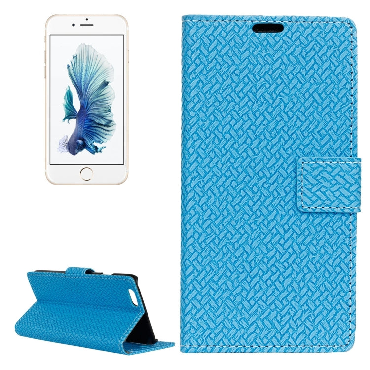 For iPhone 6 & 6s Weaving Texture Horizontal Flip PU Leather Case with Magnetic Buckle & Holder & Card Slots & Wallet & Photo Frame
