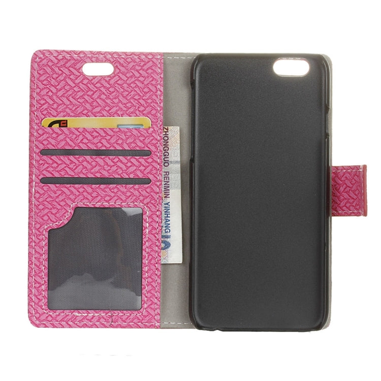 For iPhone 6 & 6s Weaving Texture Horizontal Flip PU Leather Case with Magnetic Buckle & Holder & Card Slots & Wallet & Photo Frame