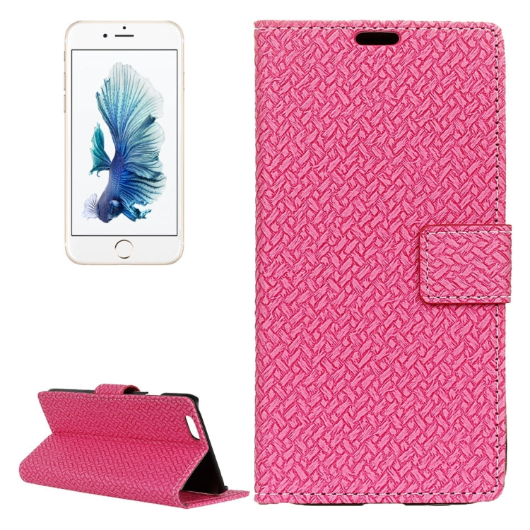 For iPhone 6 & 6s Weaving Texture Horizontal Flip PU Leather Case with Magnetic Buckle & Holder & Card Slots & Wallet & Photo Frame