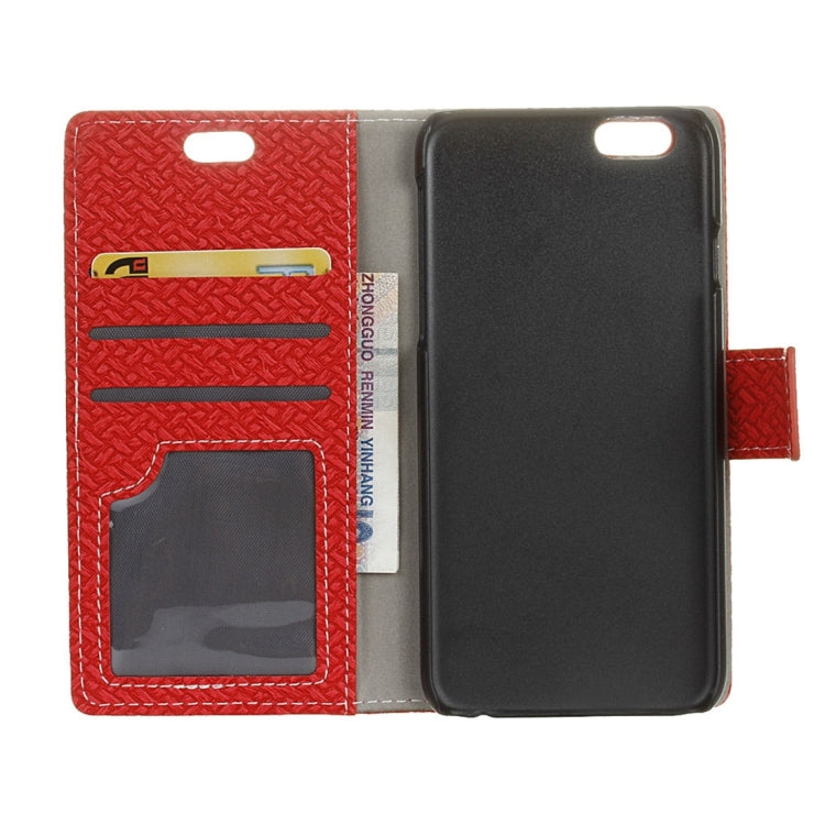 For iPhone 6 & 6s Weaving Texture Horizontal Flip PU Leather Case with Magnetic Buckle & Holder & Card Slots & Wallet & Photo Frame