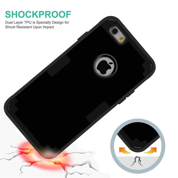 For iPhone 6 & 6s Separable Contrast Color PC + Silicone Combination Case
