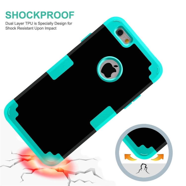 For iPhone 6 & 6s Separable Contrast Color PC + Silicone Combination Case
