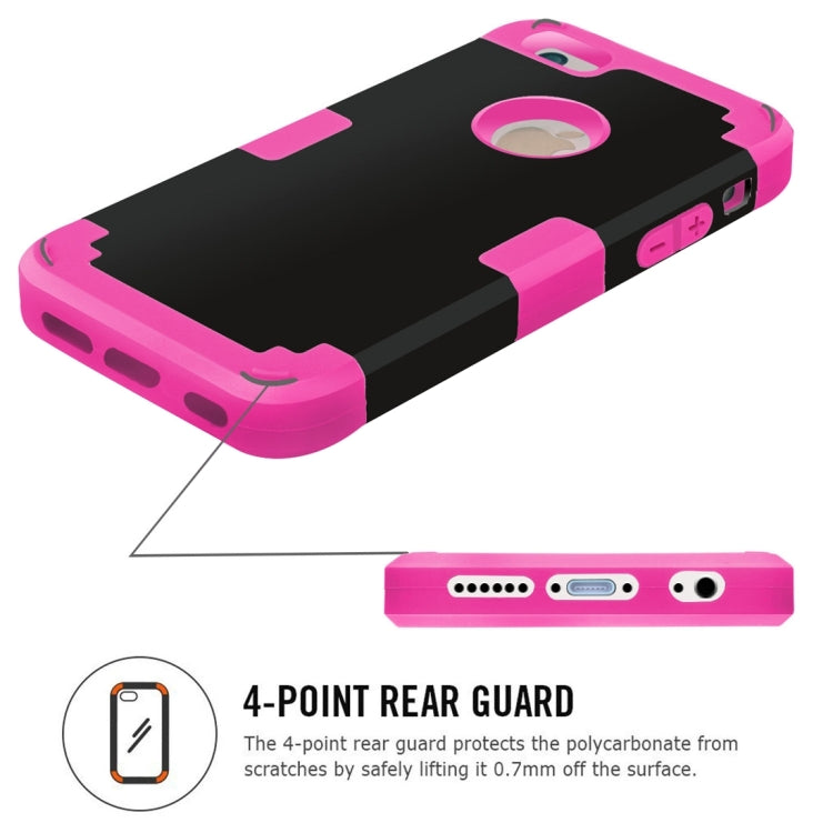 For iPhone 6 & 6s Separable Contrast Color PC + Silicone Combination Case