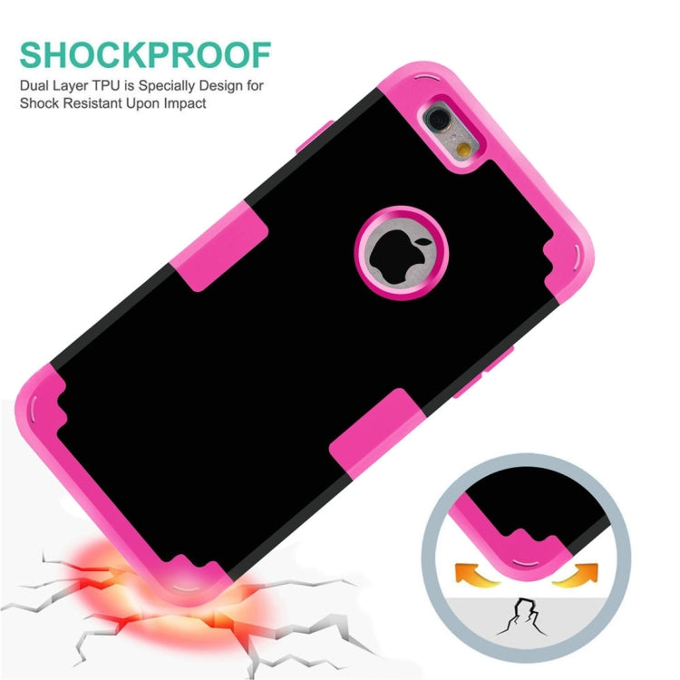 For iPhone 6 & 6s Separable Contrast Color PC + Silicone Combination Case