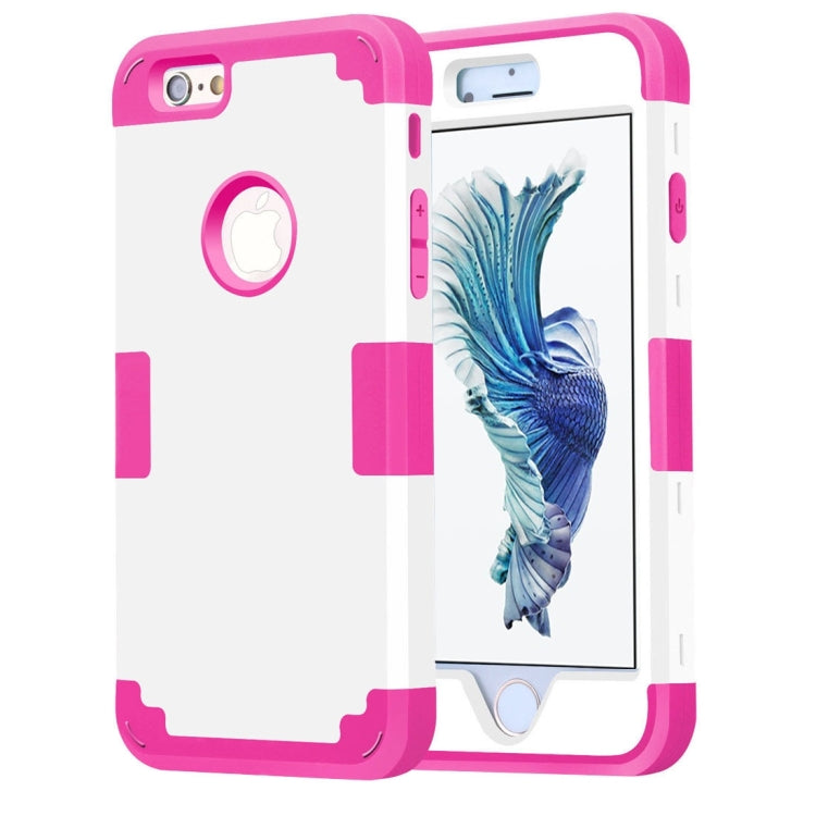For iPhone 6 & 6s Separable Contrast Color PC + Silicone Combination Case