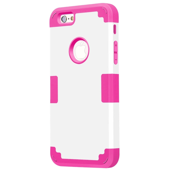 For iPhone 6 & 6s Separable Contrast Color PC + Silicone Combination Case
