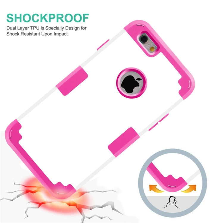 For iPhone 6 & 6s Separable Contrast Color PC + Silicone Combination Case