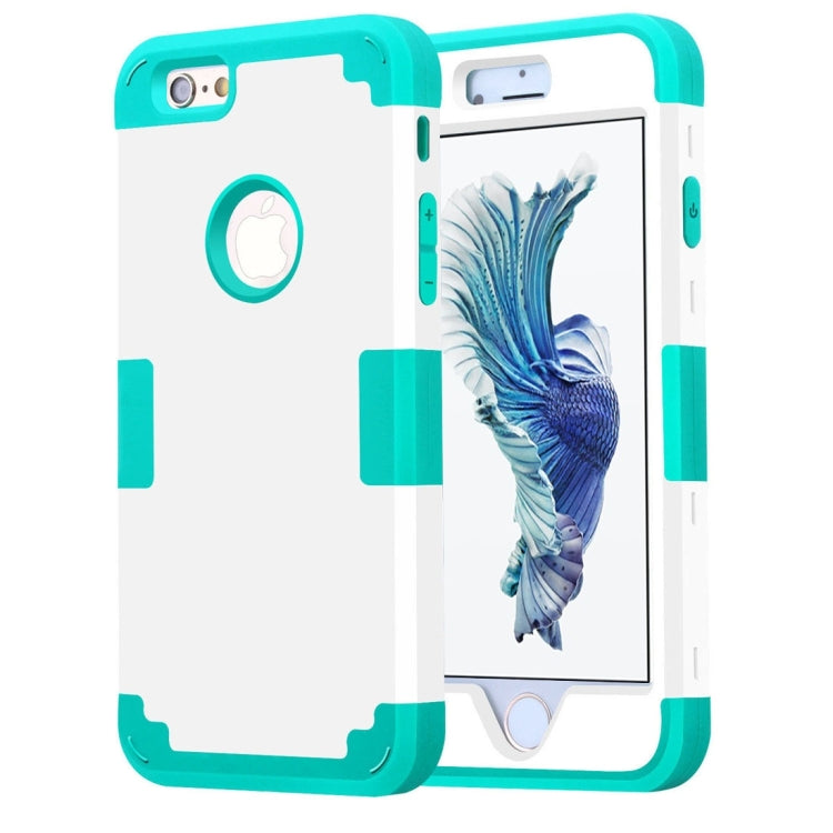 For iPhone 6 & 6s Separable Contrast Color PC + Silicone Combination Case