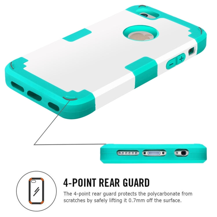 For iPhone 6 & 6s Separable Contrast Color PC + Silicone Combination Case