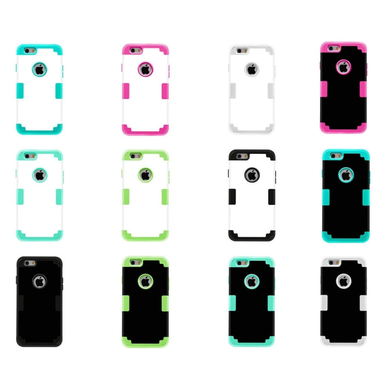 For iPhone 6 & 6s Separable Contrast Color PC + Silicone Combination Case