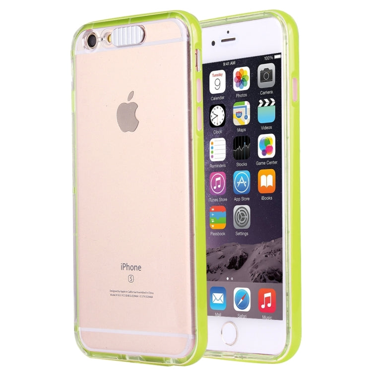 For iPhone 6 & 6s Slide Slice Design Removable Plastic Bumper Flame Transparent TPU Protective Case with Incoming Call LED Flash Blinking