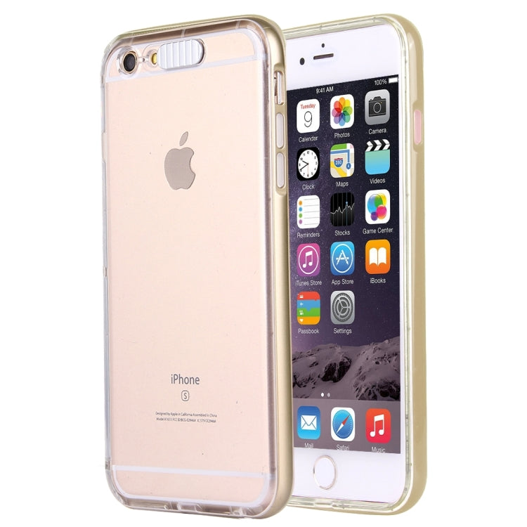 For iPhone 6 & 6s Slide Slice Design Removable Plastic Bumper Flame Transparent TPU Protective Case with Incoming Call LED Flash Blinking