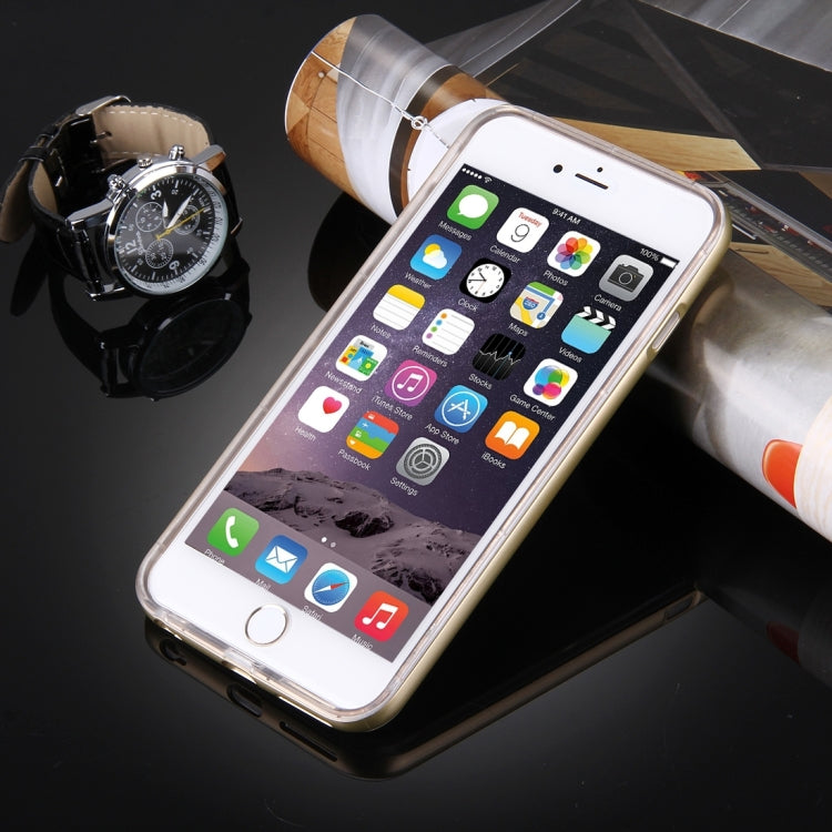 For iPhone 6 & 6s Slide Slice Design Removable Plastic Bumper Flame Transparent TPU Protective Case with Incoming Call LED Flash Blinking