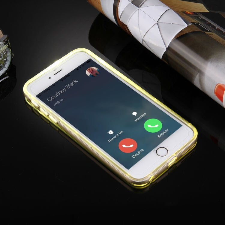 For iPhone 6 & 6s Slide Slice Design Removable Plastic Bumper Flame Transparent TPU Protective Case with Incoming Call LED Flash Blinking