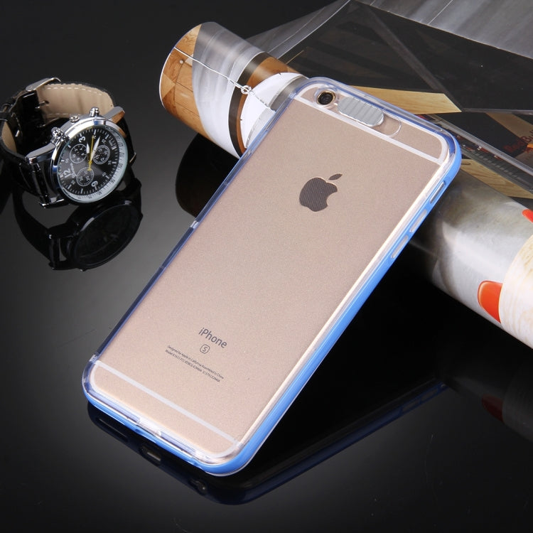 For iPhone 6 & 6s Slide Slice Design Removable Plastic Bumper Flame Transparent TPU Protective Case with Incoming Call LED Flash Blinking