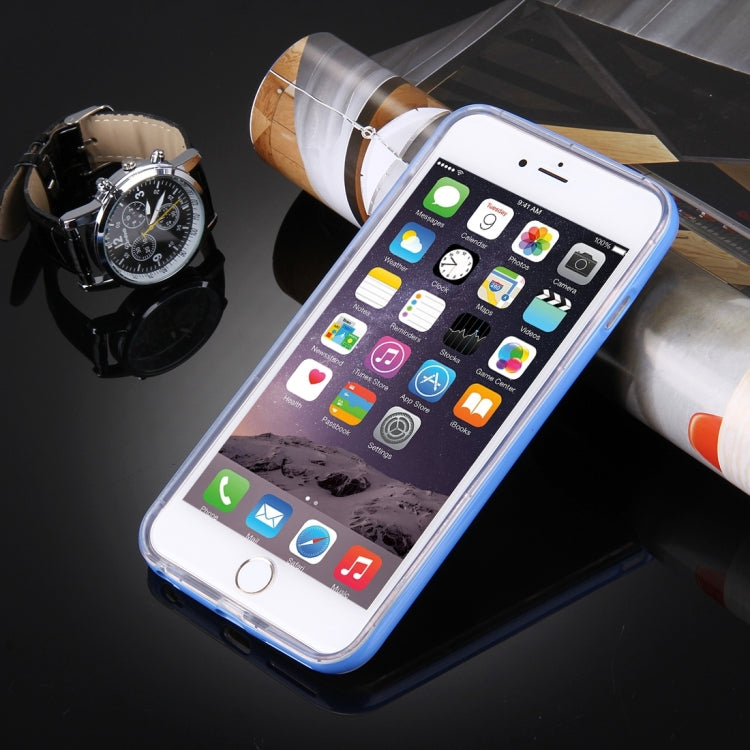 For iPhone 6 & 6s Slide Slice Design Removable Plastic Bumper Flame Transparent TPU Protective Case with Incoming Call LED Flash Blinking