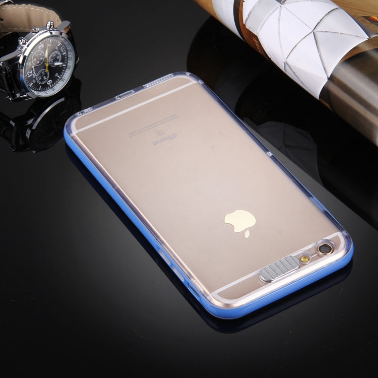 For iPhone 6 & 6s Slide Slice Design Removable Plastic Bumper Flame Transparent TPU Protective Case with Incoming Call LED Flash Blinking