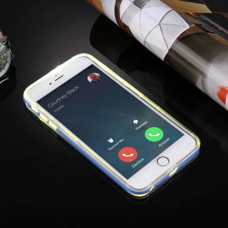 For iPhone 6 & 6s Slide Slice Design Removable Plastic Bumper Flame Transparent TPU Protective Case with Incoming Call LED Flash Blinking