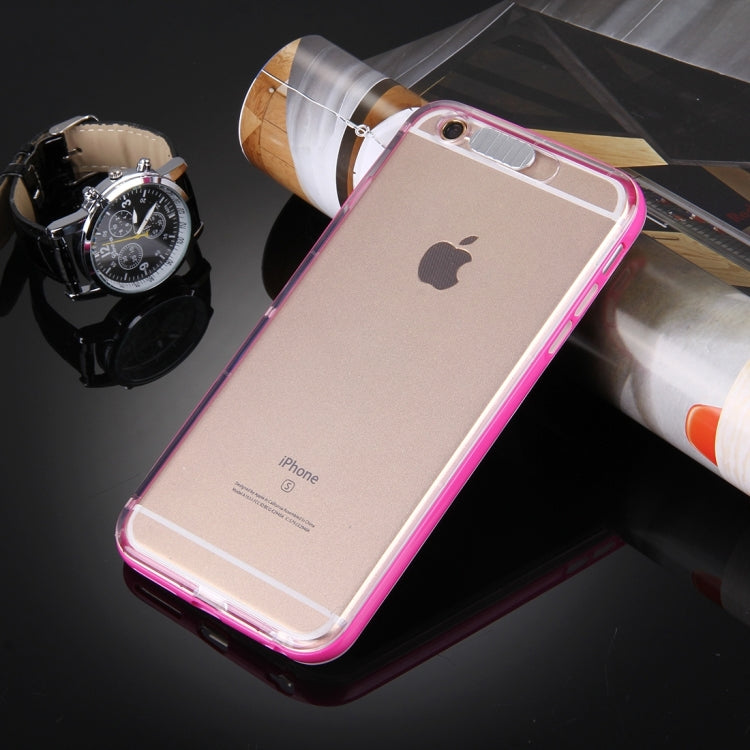 For iPhone 6 & 6s Slide Slice Design Removable Plastic Bumper Flame Transparent TPU Protective Case with Incoming Call LED Flash Blinking