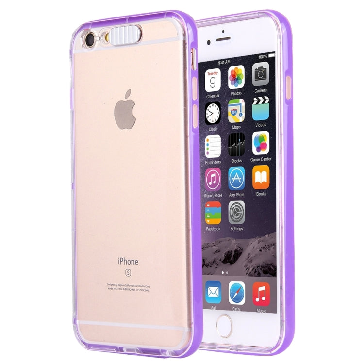 For iPhone 6 & 6s Slide Slice Design Removable Plastic Bumper Flame Transparent TPU Protective Case with Incoming Call LED Flash Blinking