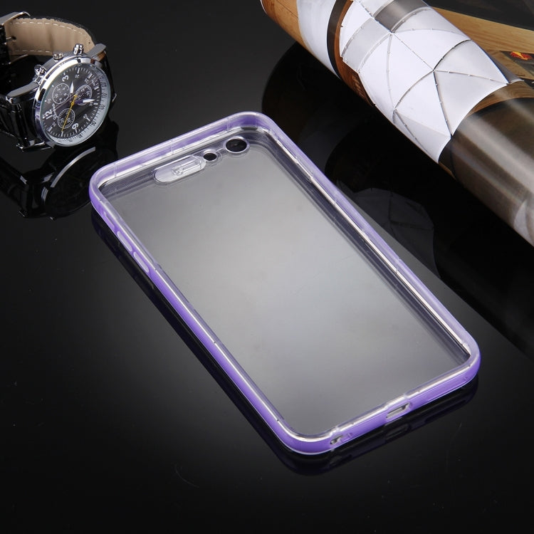 For iPhone 6 & 6s Slide Slice Design Removable Plastic Bumper Flame Transparent TPU Protective Case with Incoming Call LED Flash Blinking