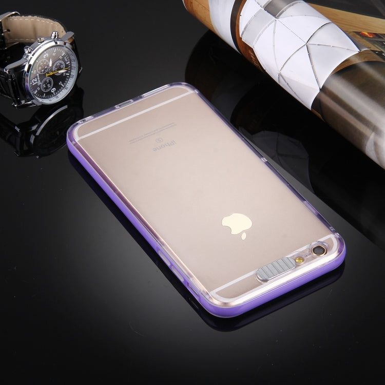 For iPhone 6 & 6s Slide Slice Design Removable Plastic Bumper Flame Transparent TPU Protective Case with Incoming Call LED Flash Blinking