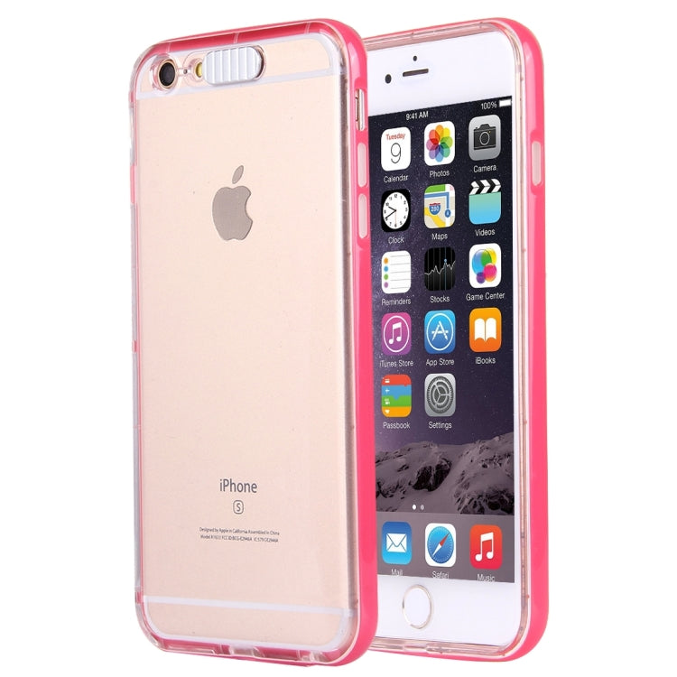For iPhone 6 & 6s Slide Slice Design Removable Plastic Bumper Flame Transparent TPU Protective Case with Incoming Call LED Flash Blinking