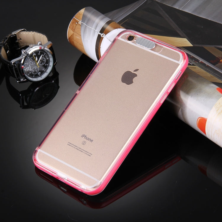 For iPhone 6 & 6s Slide Slice Design Removable Plastic Bumper Flame Transparent TPU Protective Case with Incoming Call LED Flash Blinking