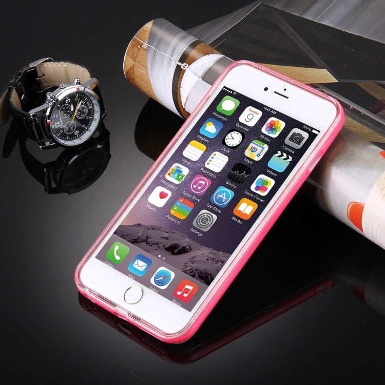 For iPhone 6 & 6s Slide Slice Design Removable Plastic Bumper Flame Transparent TPU Protective Case with Incoming Call LED Flash Blinking