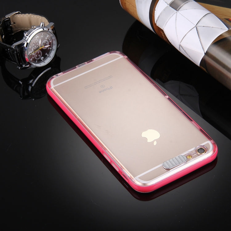 For iPhone 6 & 6s Slide Slice Design Removable Plastic Bumper Flame Transparent TPU Protective Case with Incoming Call LED Flash Blinking