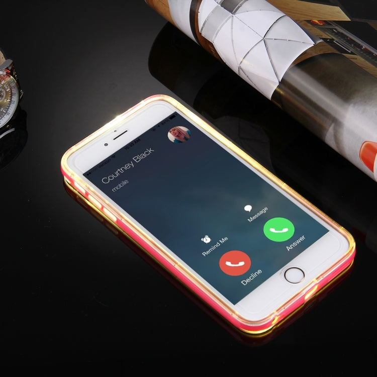 For iPhone 6 & 6s Slide Slice Design Removable Plastic Bumper Flame Transparent TPU Protective Case with Incoming Call LED Flash Blinking