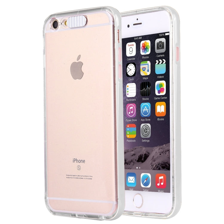 For iPhone 6 & 6s Slide Slice Design Removable Plastic Bumper Flame Transparent TPU Protective Case with Incoming Call LED Flash Blinking