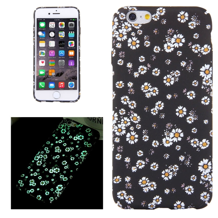 For iPhone 6 & 6s Water Decals Noctilucent Floral Pattern PC Protective Case