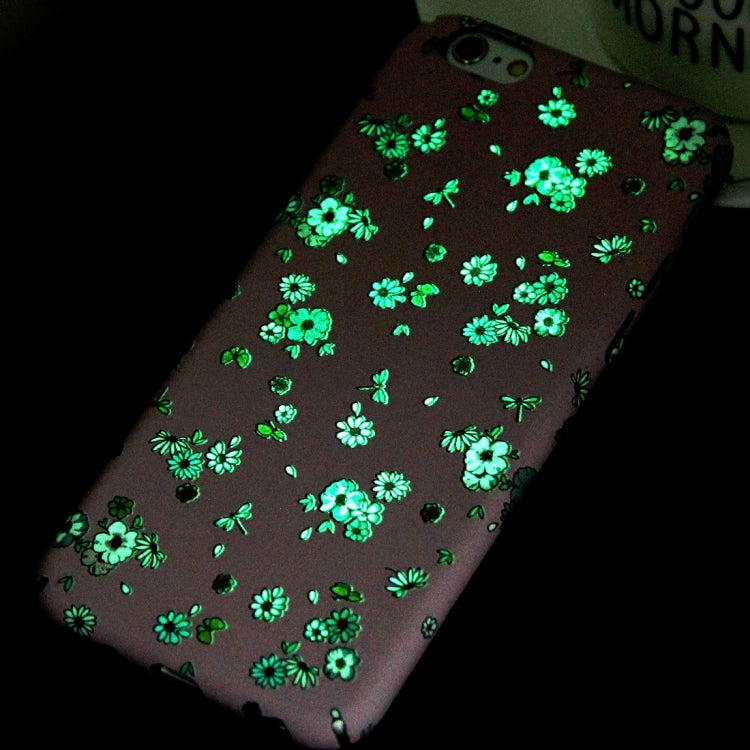 For iPhone 6 & 6s Water Decals Noctilucent Floral Pattern PC Protective Case