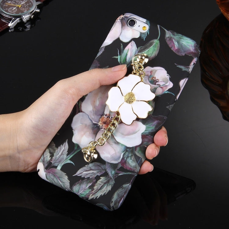 For iPhone 6 & 6s Water Decals Retro Oil Painting Camellia Pattern Pendant PC Protective Case