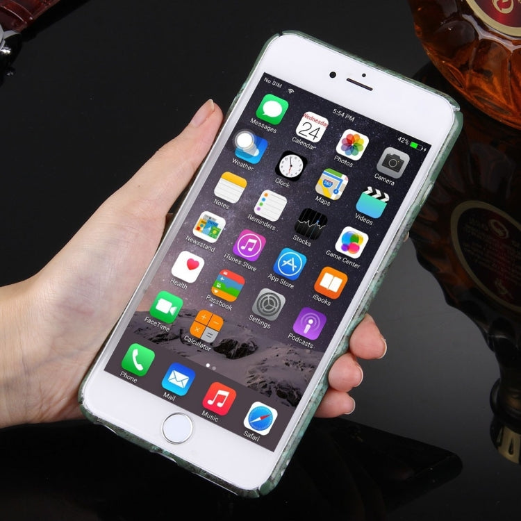 For iPhone 6 & 6s Retro Marble Pattern Chain Pearl Pendant PC Protective Case