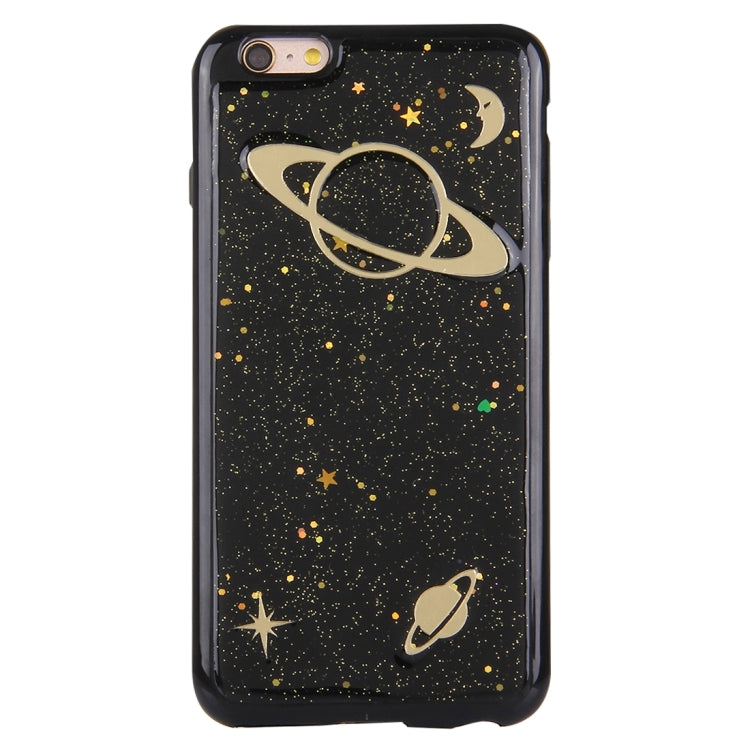 For iPhone 6 & 6s Glitter Powder Space Pattern TPU Soft Protective Back Cover Case(Black)