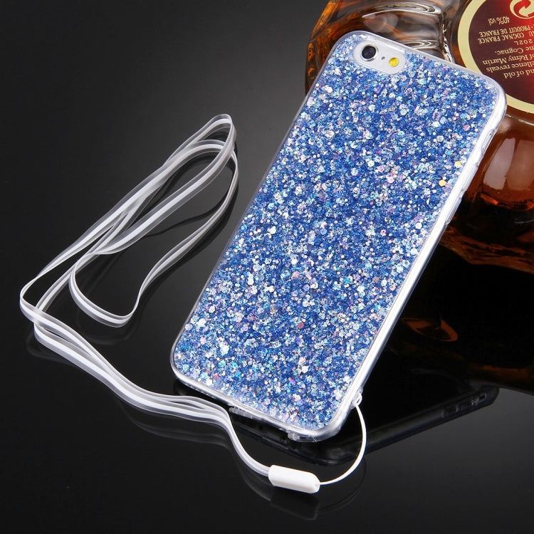 For iPhone 6 & 6s Flash Powder TPU Protective Case with Lanyard