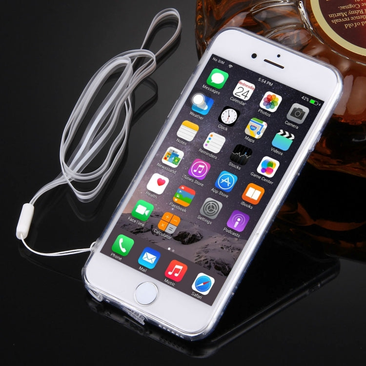 For iPhone 6 & 6s Flash Powder TPU Protective Case with Lanyard