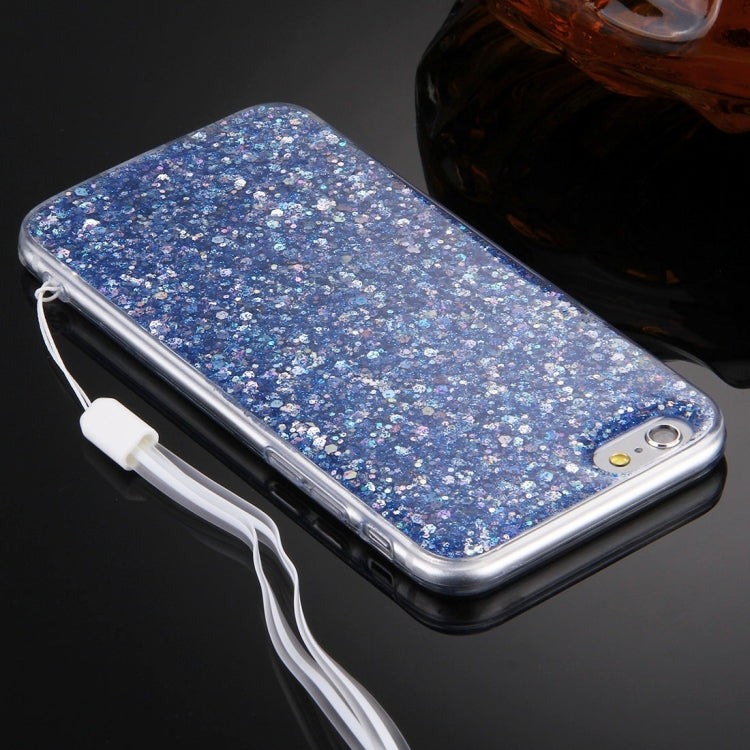For iPhone 6 & 6s Flash Powder TPU Protective Case with Lanyard