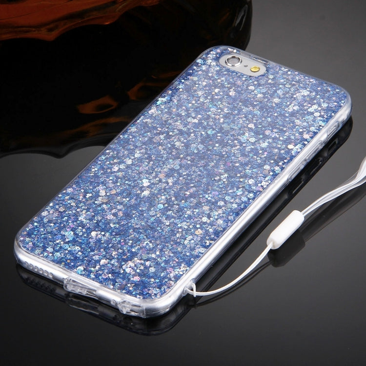For iPhone 6 & 6s Flash Powder TPU Protective Case with Lanyard